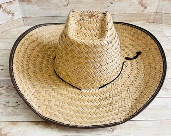 Cowboy Mexican Palm Leaf Straw Hat Sombrero Vaquero Artesanal de Palma