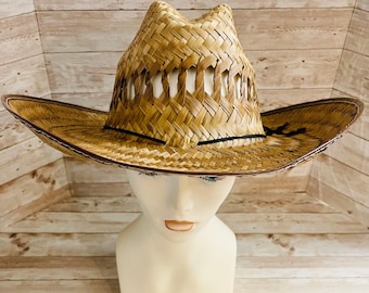 Cowboy Mexican Palm Leaf Straw Hat Sombrero Vaquero Artesanal de Palma
