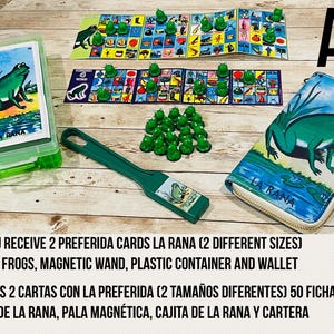 Loteria Set Fichas La Rana Con Pala Magnética Cajita con Imagen de La Rana y Cartas con La Preferida