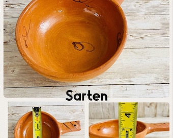 Sarten de Barro Mexicano Perfecto Para Queso Flameado Terracotta Cooking Pot