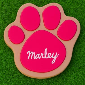 Handmade Painted Garden Paw Stepping Stone Garden Pathway Outdoor Yard Decoration Cement Paver Lawn and Patio Ornament Choose Your Colors