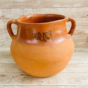 Olla de Barro Mexicana Frijolera Decorada Terra Cota Clay Pot
