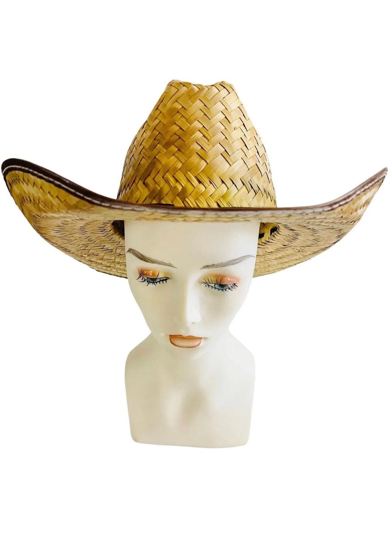 Authentic Handmade Mexican Palm Leaf Straw Cowboy Hat - UNISEX - Like New Cowhand Mexican Palm Cowboy Hat | Stetson main image 2