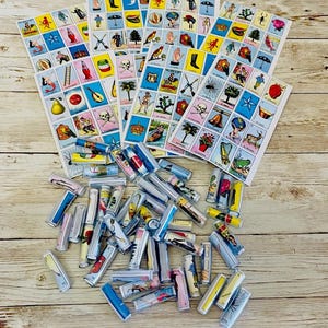 9 Loteria Mexican Cards With Rolled Deck 9 Cartas De Loteria Con Baraja En Rollo