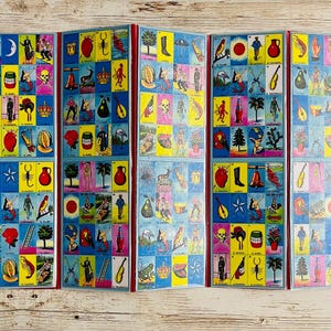 10 Accordion Loteria Cards with Preferred Image 10 Cartas de Lotería en Accordion con La Preferida
