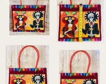 Day of the Dead Reuseable Mesh Mercado Bags Bolsas de Maya de Dia De Muertos Catrinas