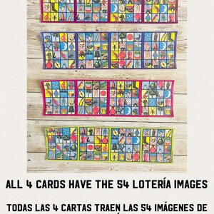 16 Mini Loteria Cards All 4 Cards Have All 54 Images of the Lotería 16 Cartas Mini de Loteria Las 4 Cartas Traen Toda La Loteria