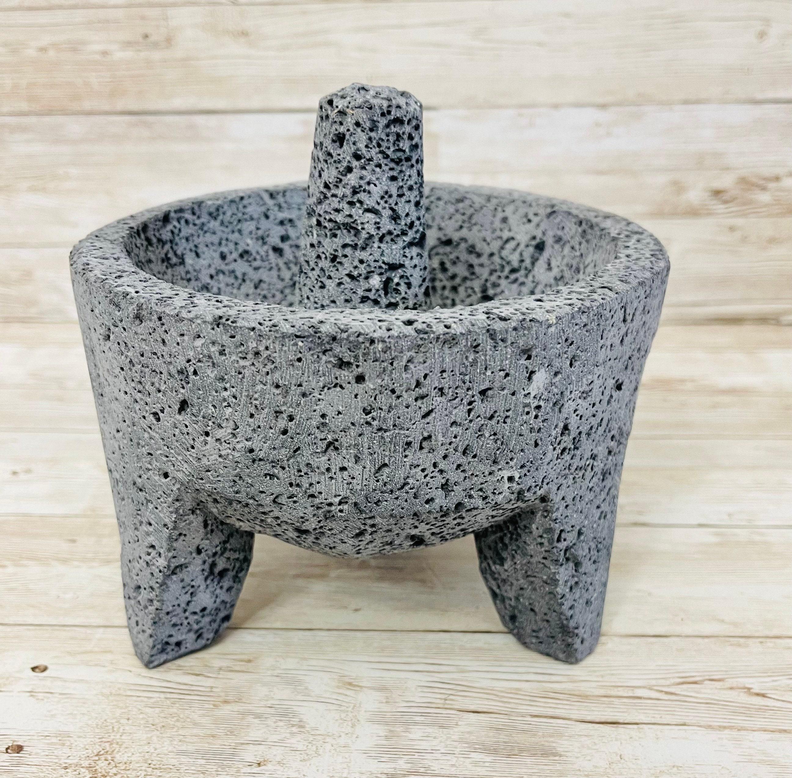 (!?)ダラブッカ　MITELLO 交換ヘッド2枚　直径約28cm Molcajete/tejolote Authentic Mexican Mortar & Pestle Made From