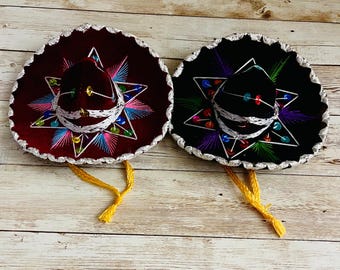 2x Mexican Mariachi Sombrero Decorations 2 Sombreros Mexicano de Mariachi Para Decoracion