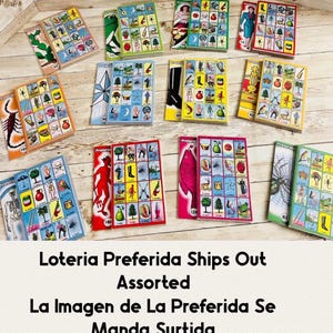 Loteria Book 10 Cards with Preferred Image Libro de Loteria de 10 Cartas con La Preferida