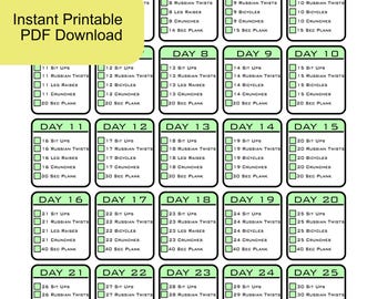 Easy to medium Core Workout | Instant PDF Download | Abs Workout
