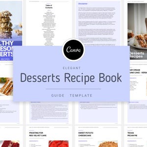 Healthy Wholesome Desserts Recipe Book | Guilt-Free Sweet Treats | Editable Canva Template | Sugar-Free Dessert eBook