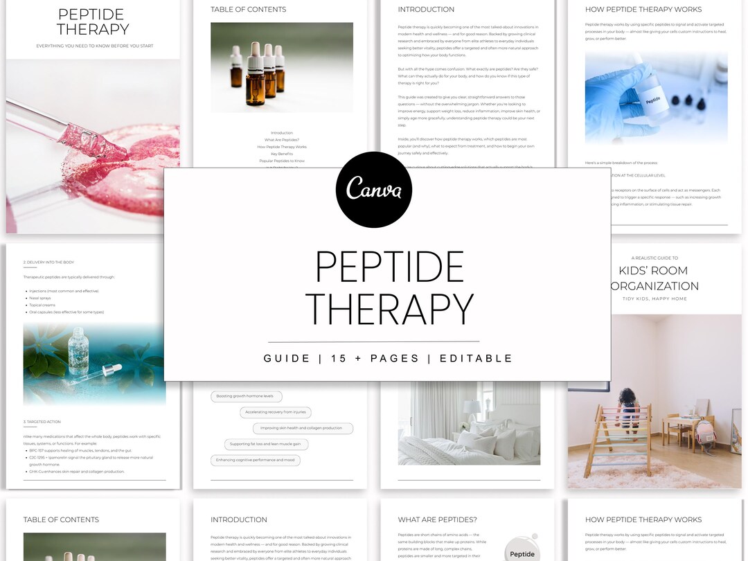 Peptide Guide.pdf Peptide Therapy Ebook Guide: Editable Canva Template (digital Download ...