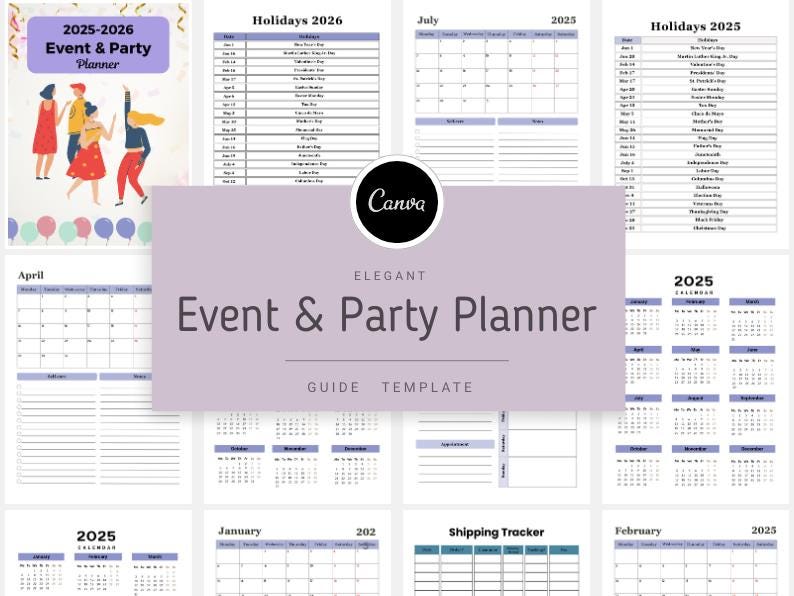 2025-2026 Event Planner: Two-year Calendar Organizer (PDF Download) - Etsy
