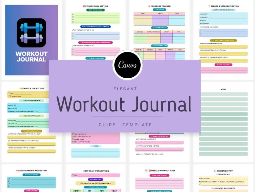 Fitness Workout Journal: Gym Diary, Health & Wellness Log - Etsy