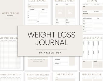 Weight Loss Journal Printable: Fitness & Nutrition Tracker (PDF Format)
