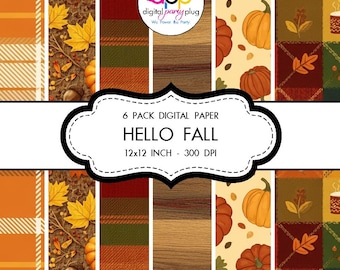Fall Pattern Set | Thanksgiving Printable Backgrounds | 6 pack