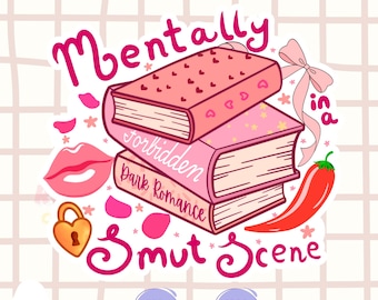 Spicy Romance PNG: Bookish Clipart, Smut Scene Sticker (Commercial Use