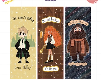 Magical School Bookmark PNG Clipart Bundle | Fantasy Reader Gift (Digital Download)