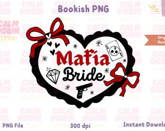 Mafia Bride PNG: Dark Romance Clipart - Bookish Sticker Design (Commercial Use Digital Download)