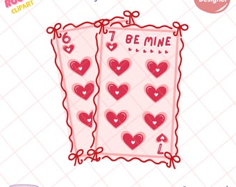 Couqette Playing Cards Valentine 6 7 PNG,Six Seven Valentines Png Funny Shirt Design