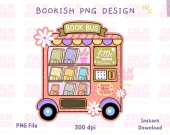 Book Bus Vending Machine PNG | Bookish Clipart (Commercial Use)