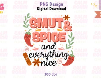 Smut and Spice PNG-ontwerp: romantiek boekenliefhebber clipart digitale download