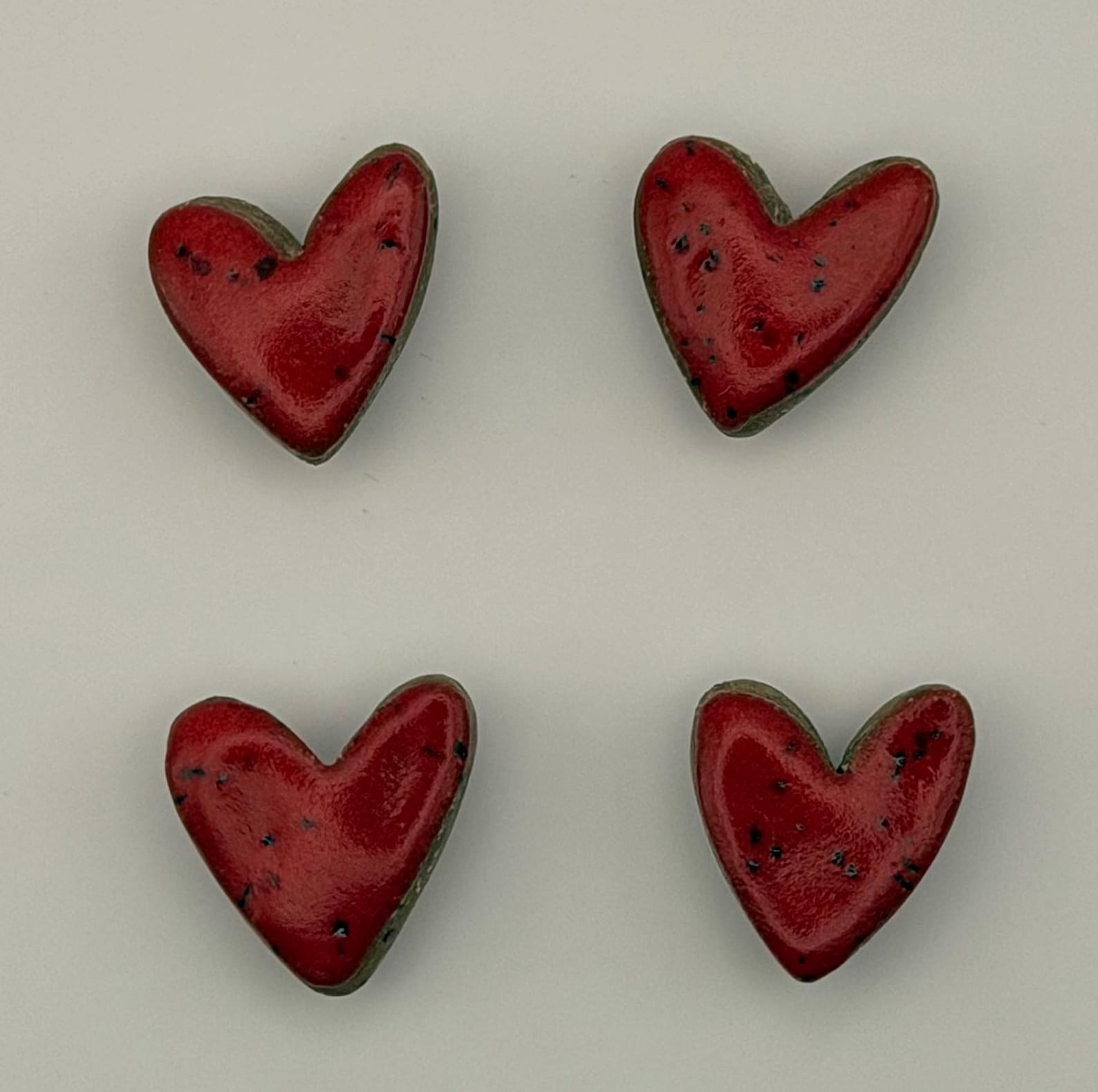 Rustic Red Heart Magnet- Handmade Pottery