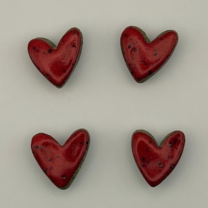 Rustic Red Heart Magnet- Handmade Pottery