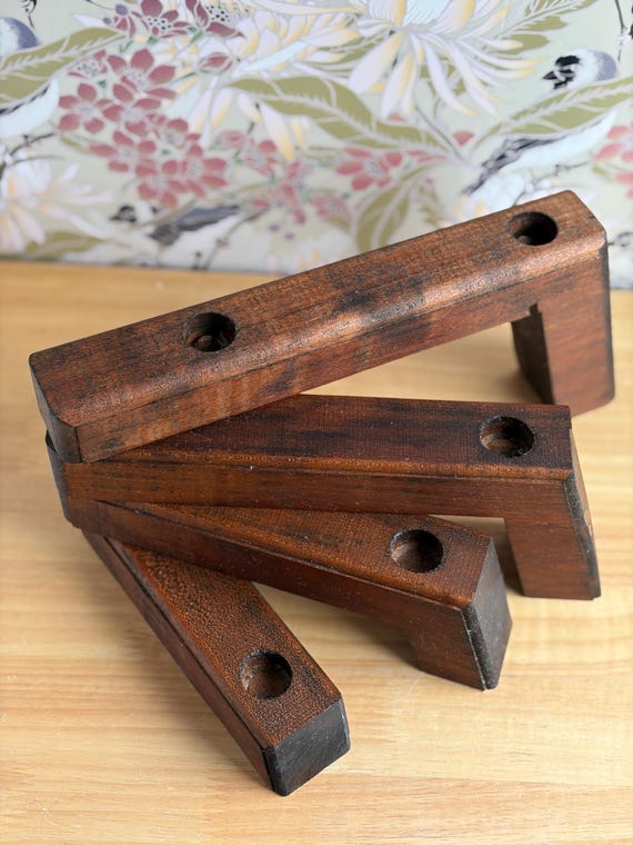 Swivel Wood Taper Candle Holder, Hand Made Hygge Danish-Modern Style