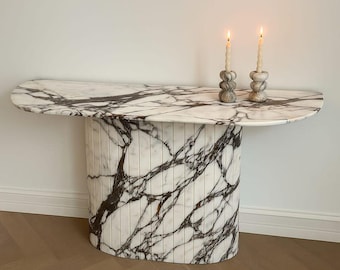 Calacatta Viola Marble Console Table: Luxury Hallway Foyer Table