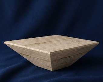 Natural Beige Travertine Stone Bowl | Modern Luxury Centerpiece, Minimalist Decor