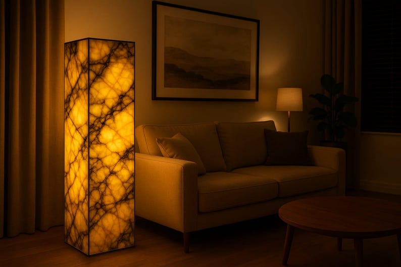 Calacatta Viola Stone Floor Lamp – Luxury Lighting for Modern Interiors ...