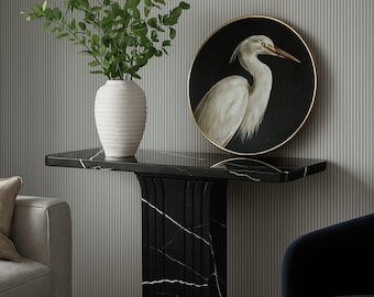 Black Marquina Marble Console Table – Rectangular Modern Luxury Entryway Table |