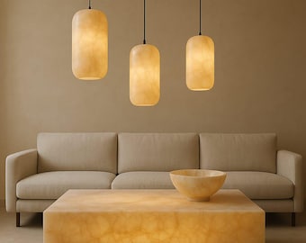 Handmade Alabaster Pendant Lights: Modern Hanging Lamps, One Piece