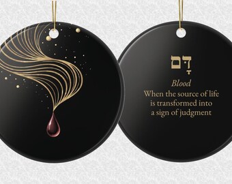 Blood | The First Plague | Passover Judaica Ornament | Narrative Jewish Art