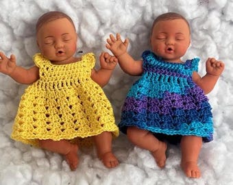 Pattern: Adorable Dress with Scalloped Sleeves to fit 2.5" Baby Surprise Dolls