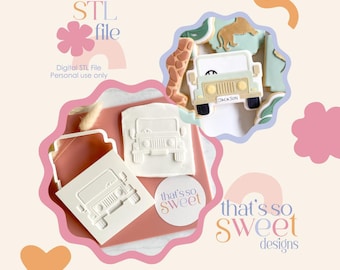 Safari Jeep Cookie Stamp and Cutter STL File