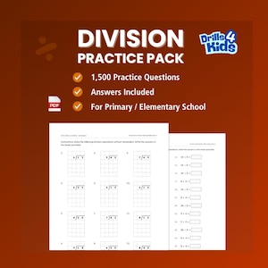 Division Practice Pack (PDF) – Math Drills Series for Kids | Printable Worksheets