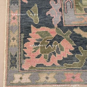 8x10 Modern Oushak Wool Rug Hand Knotted 9x12 Beige Green Pink Blue Pastel Rug 10x14 Traditional Turkish Style Area Rug for Living Room