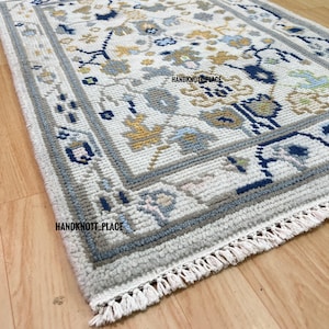 Ivory Modern Turkish Oushak Area Rug,Hand Knotted Rug, Hand Knotted Oushak Rug in 8x10, 9x12, 10x14 for bedroom,Living Room, Dining Area