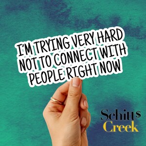 Schitts Creek / Adesivi fustellati - Connettiti con le persone in questo momento, Adesivi divertenti per laptop, Regalo per la cura di sé, Adesivi originali, Motivazionali