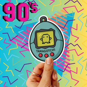 Pegatinas troqueladas de Tamagotchi retro de los 90, vinilos adorables para portátiles y cuadernos, regalos para gamers, pegatinas nostálgicas de los 90
