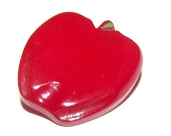 Large Chunky Vintage Realistic Red Bakelite Apple Button