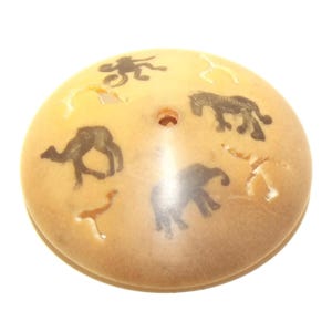 Vegetable Ivory Carved Studio Button by Bob Benson Whistle w/ Pierced Designs