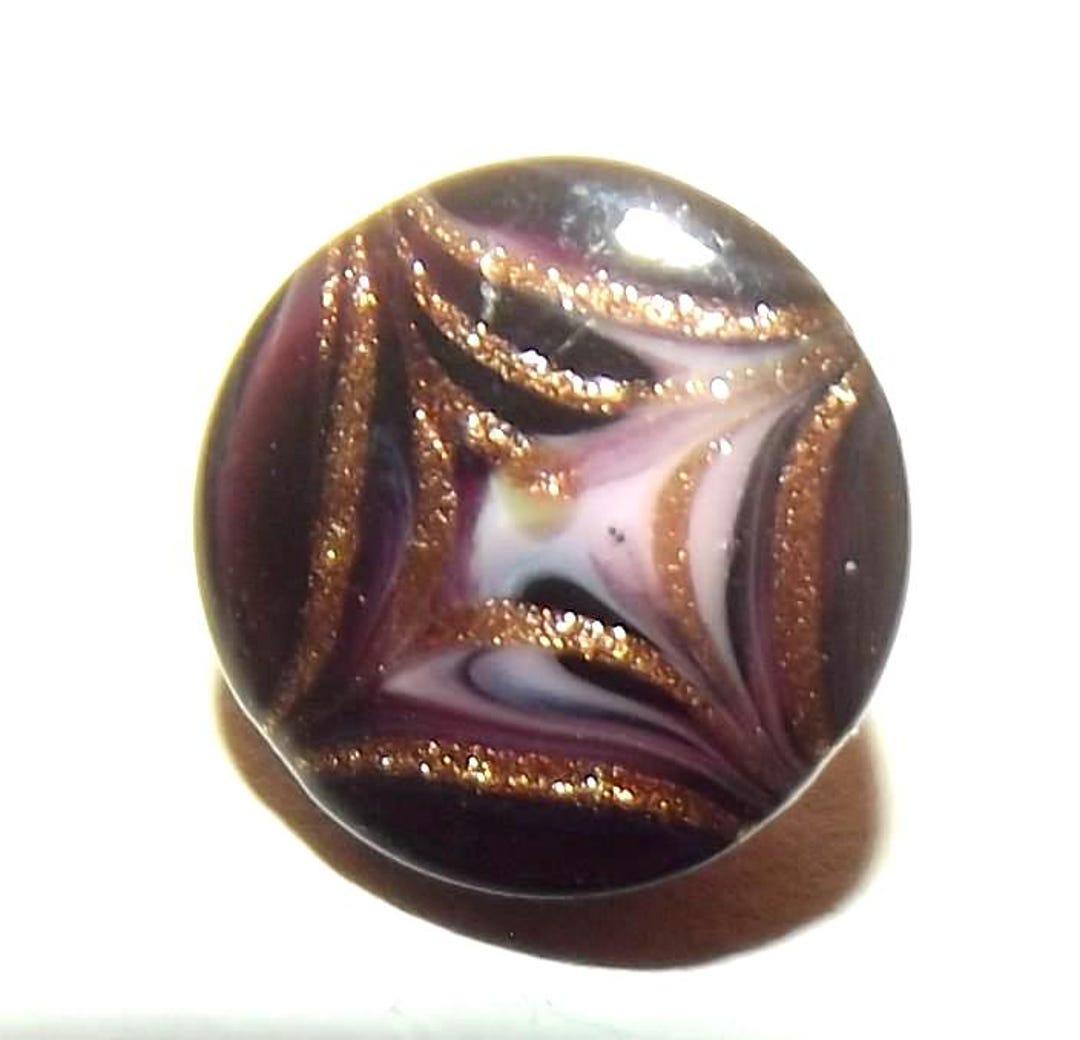 Pretty Button Antique Button Glass Button With Pretty Overlay - Etsy