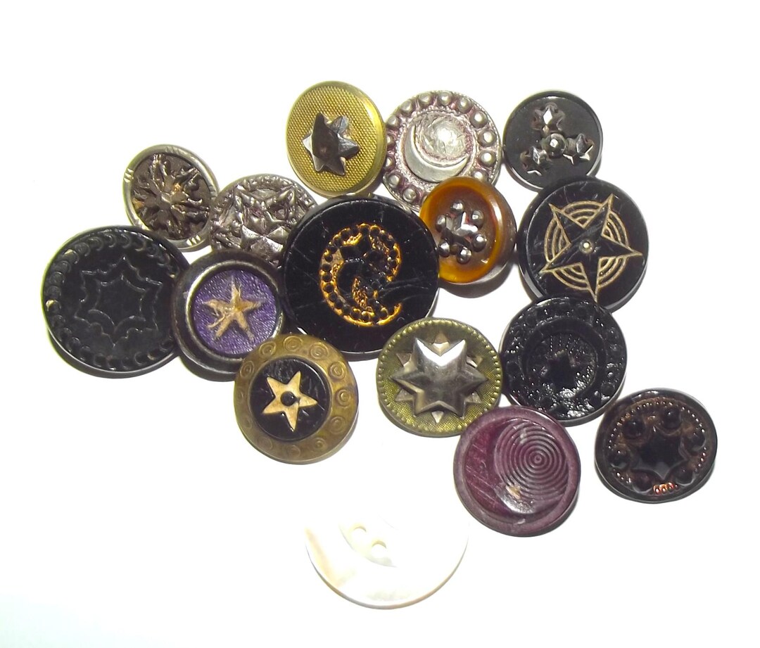 Antique Buttons Moons and Stars Buttons - Etsy