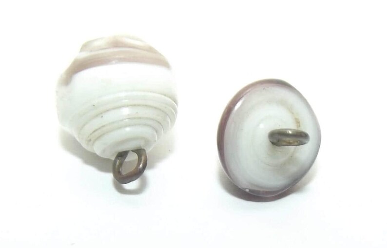 Antique Buttons ~ Pair of Charm String Glass Buttons W/brown Swirls - Etsy