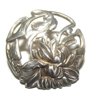Antique Button ~  Gorgeous Antique Silver Button Sheffield England J.D. & S. James Dixon and Sons