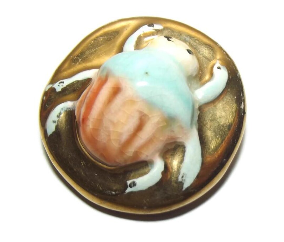 Vintage Button ~ Remarkable Large 1930's Plaster Button With a BEETLE ...